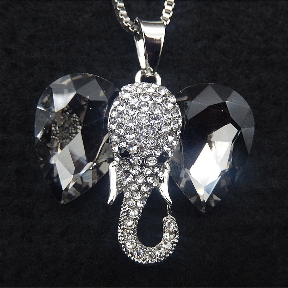 Betsey Johnson Crystal Elephant Necklace